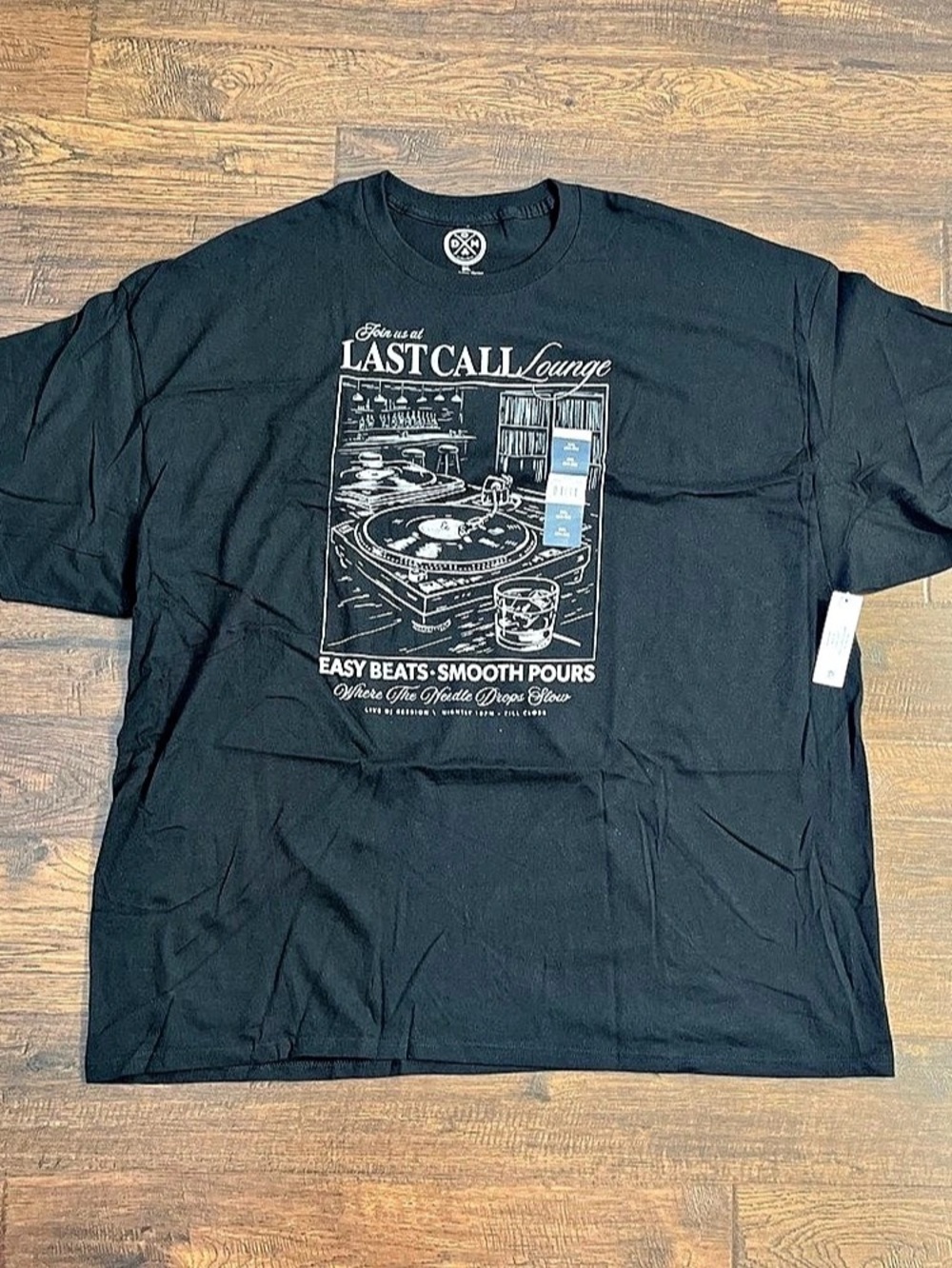 DOM Men’s Last Call Lounge Graphic Short Sleeves Tee in Black 3XL NWT